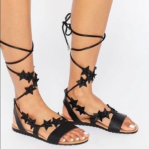Lace-Up Star Gladiator Sandals